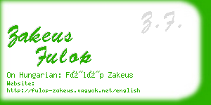 zakeus fulop business card